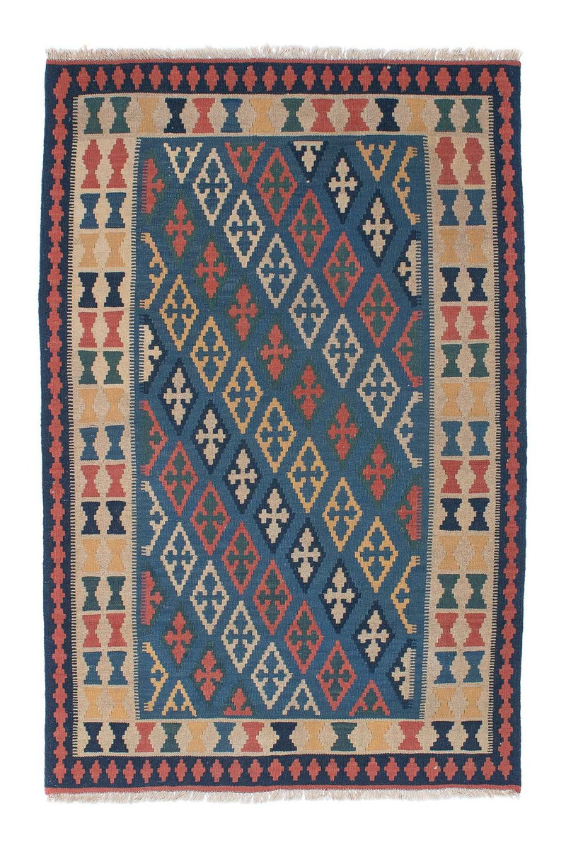 Kelim-tæppe - orientalsk - 189 x 119 cm - blå