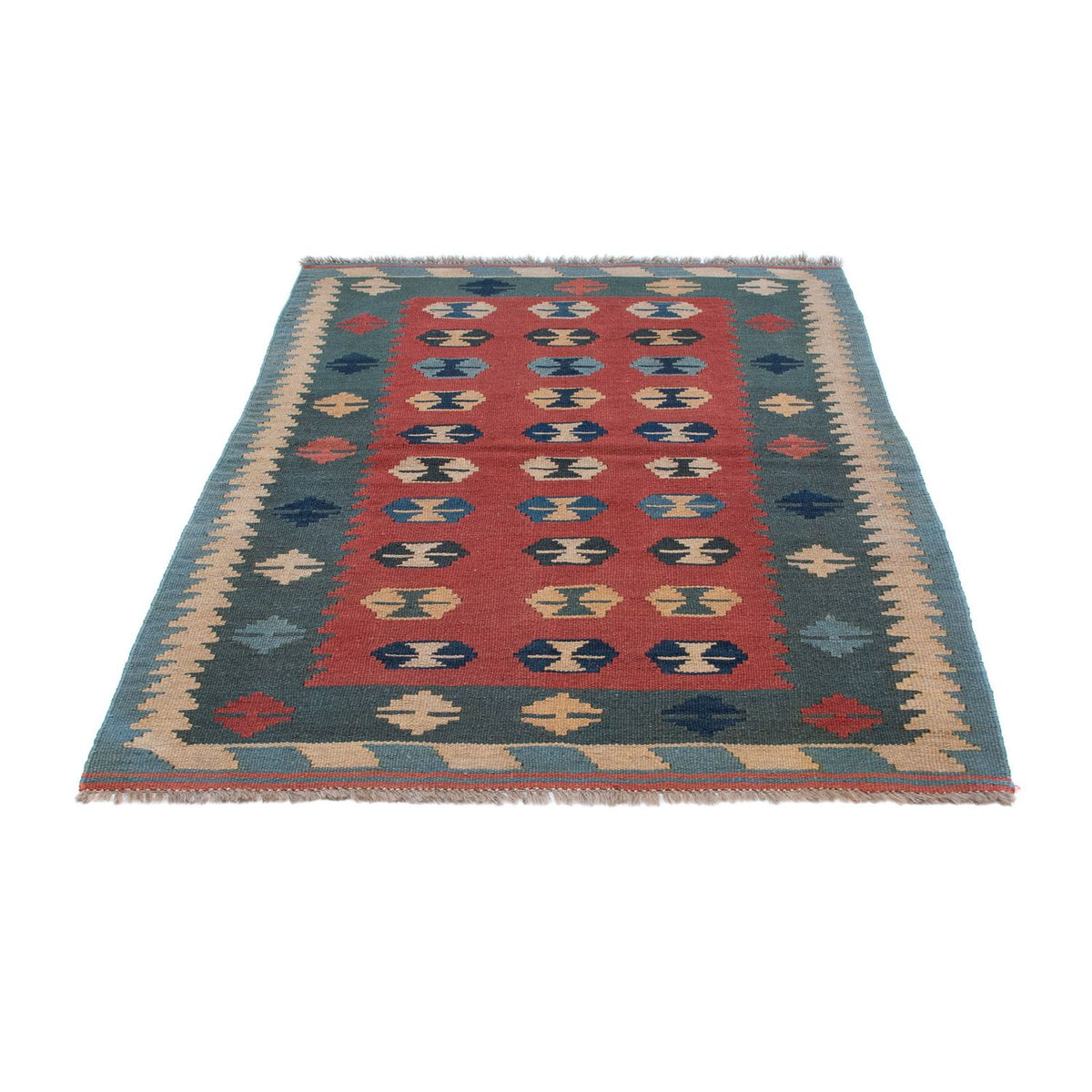 Kelim-tæppe - orientalsk - 163 x 112 cm - mørkerød