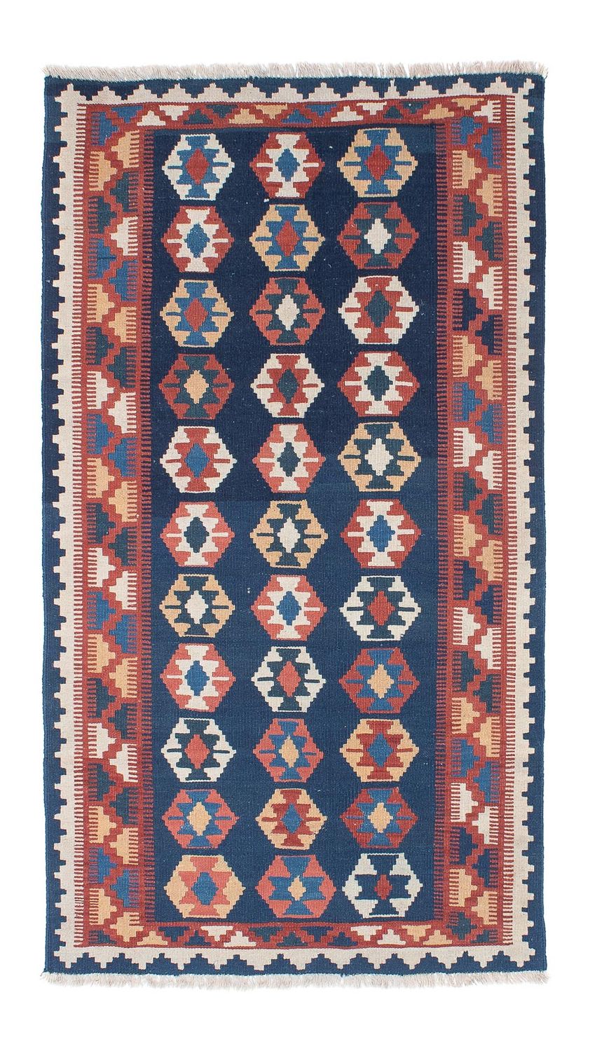 Løber Kelim-tæppe - orientalsk - 186 x 104 cm - blå