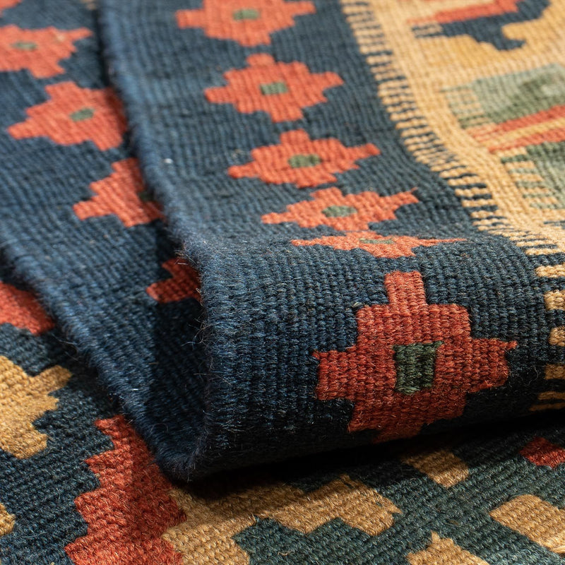 Kelim-tæppe - orientalsk - 213 x 148 cm - mørkerød