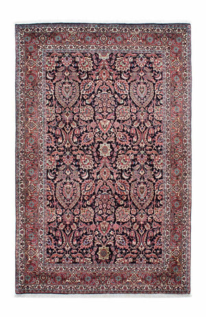 Persisk tæppe - Bijar - 209 x 130 cm - mørkeblå