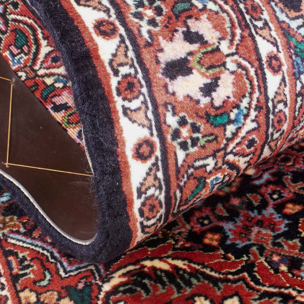 Persisk tæppe - Bijar - 140 x 68 cm - mørkeblå