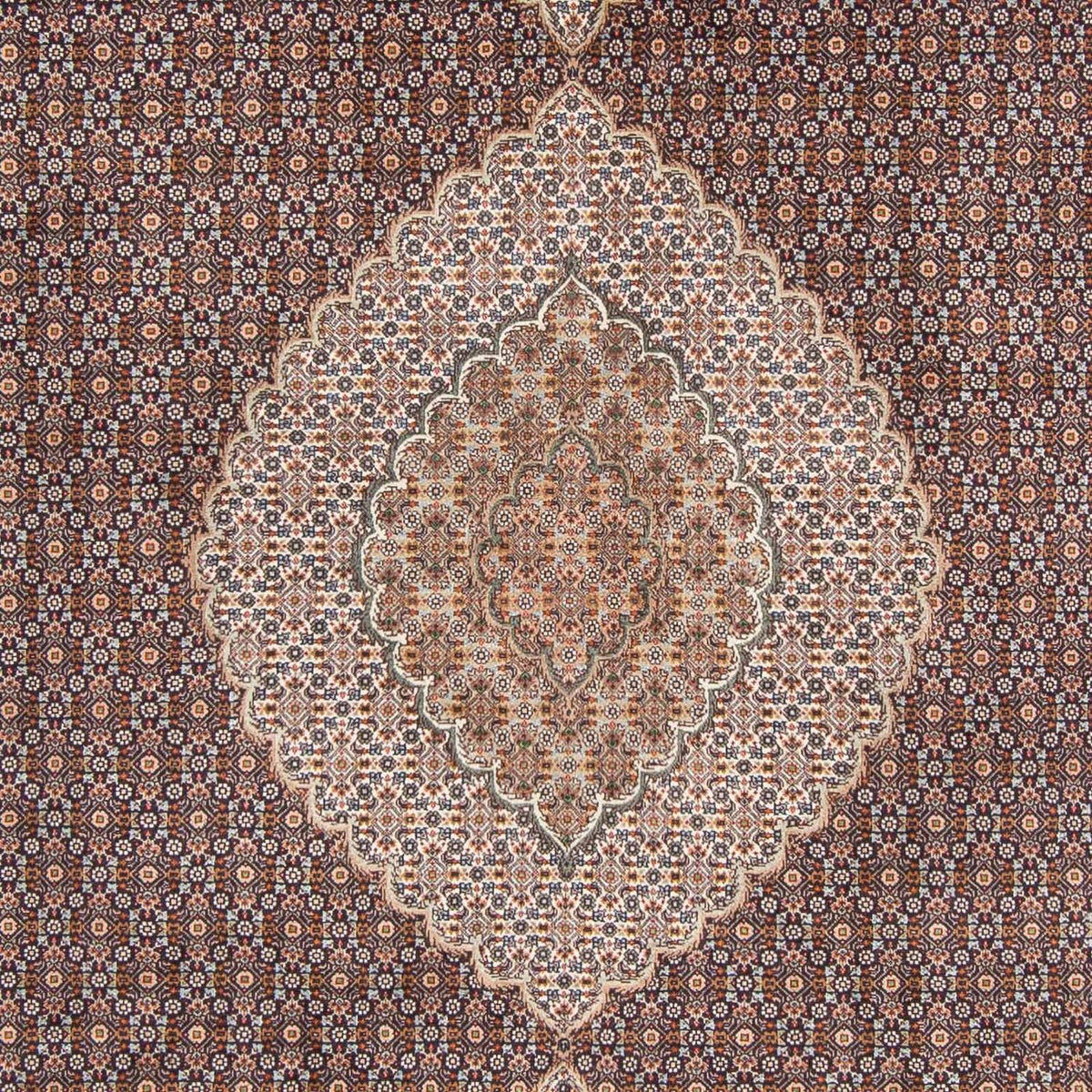 Persisk tæppe - Tabriz - 302 x 205 cm - mørkeblå