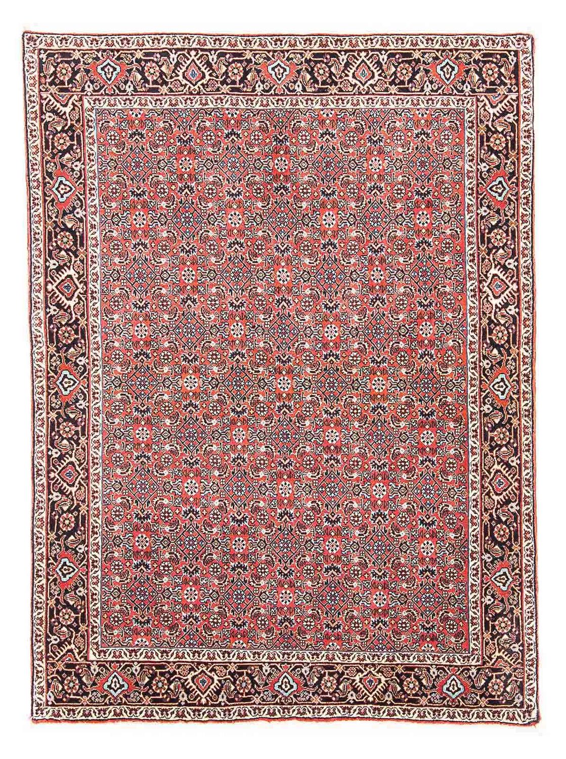 Persisk tæppe - Bijar - 137 x 96 cm - mørkerød