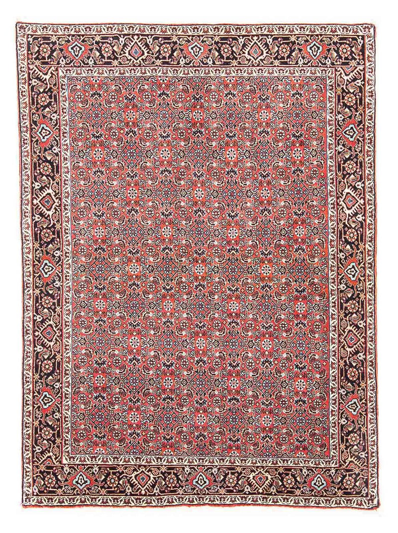 Persisk tæppe - Bijar - 137 x 96 cm - mørkerød