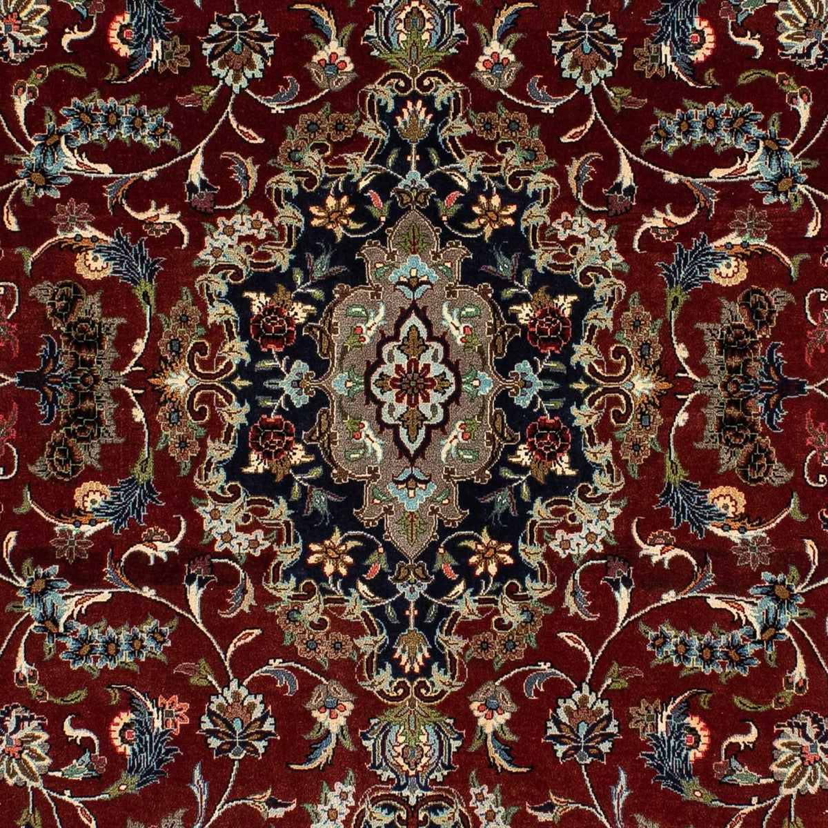 Persisk tæppe - Ghom - 204 x 138 cm - mørkerød