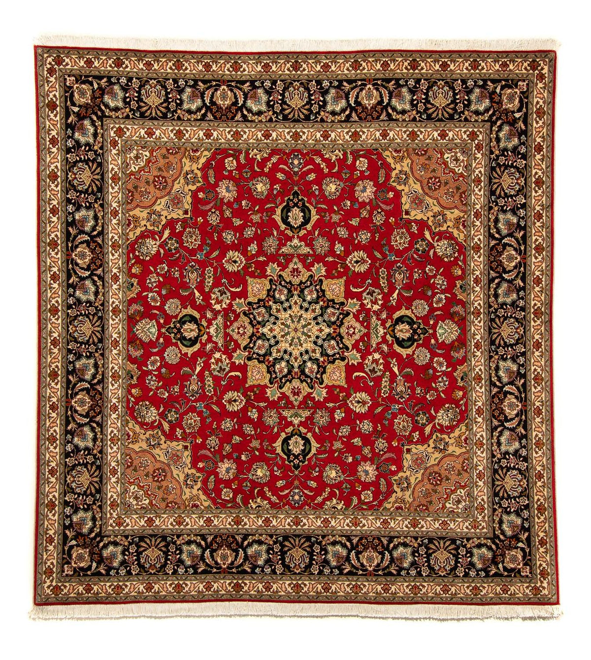 Persisk tæppe - Tabriz - Royal firkantet - 208 x 200 cm - rød