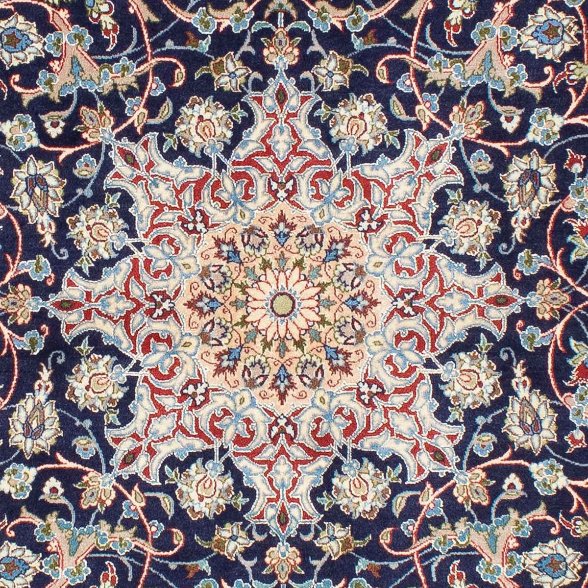 Persisk tæppe - Isfahan - Premium - 220 x 152 cm - mørkeblå