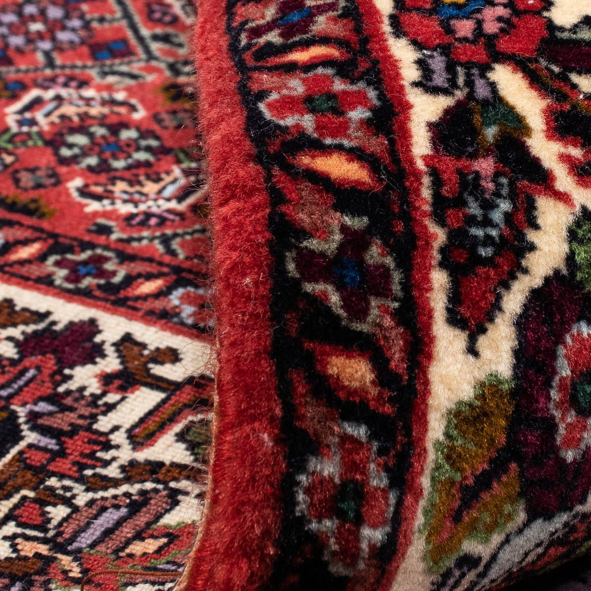 Persisk tæppe - Bijar - 241 x 172 cm - mørkerød