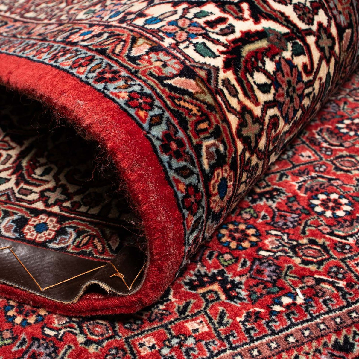 Persisk tæppe - Bijar - 255 x 202 cm - mørkerød