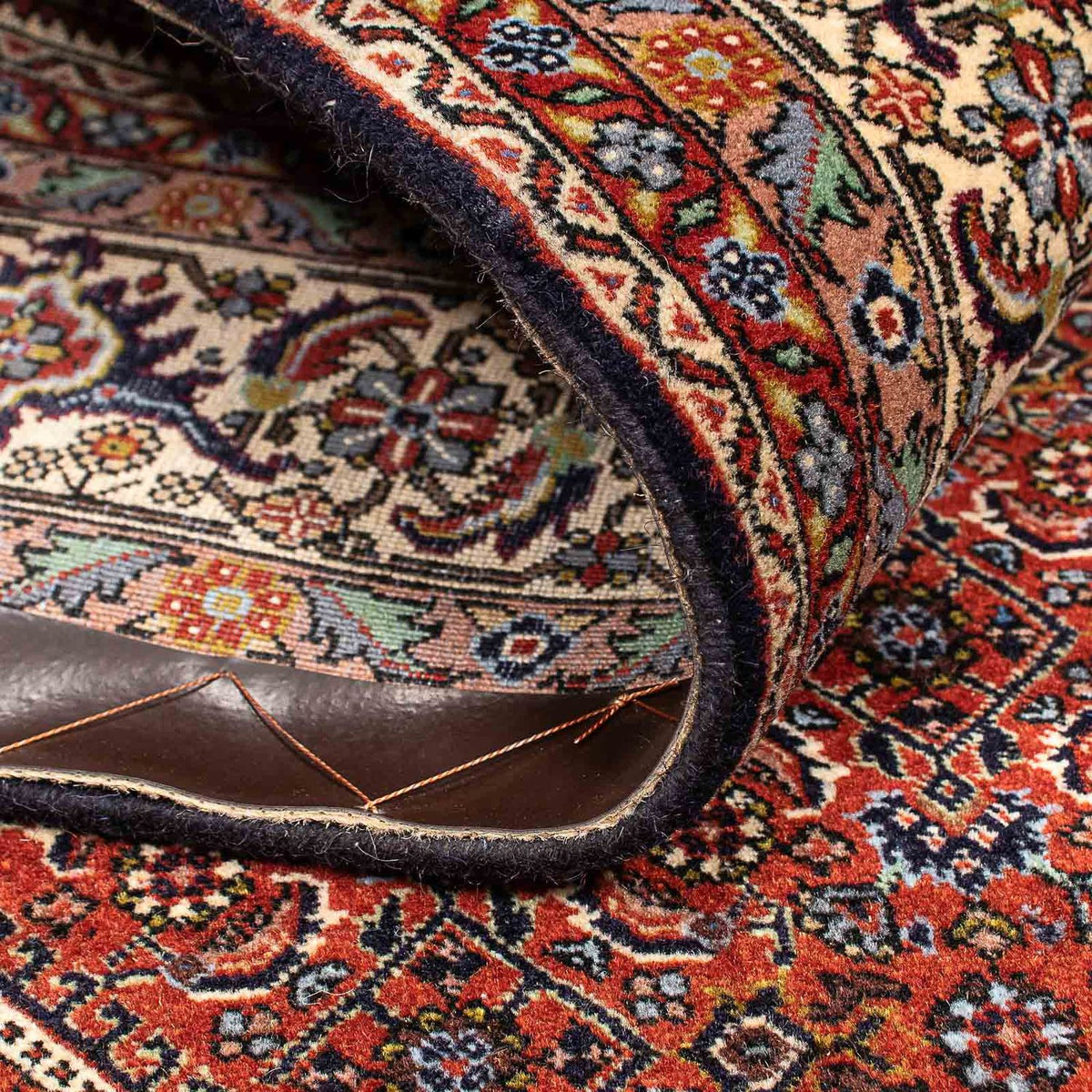 Persisk tæppe - Bijar - 205 x 139 cm - mørkerød