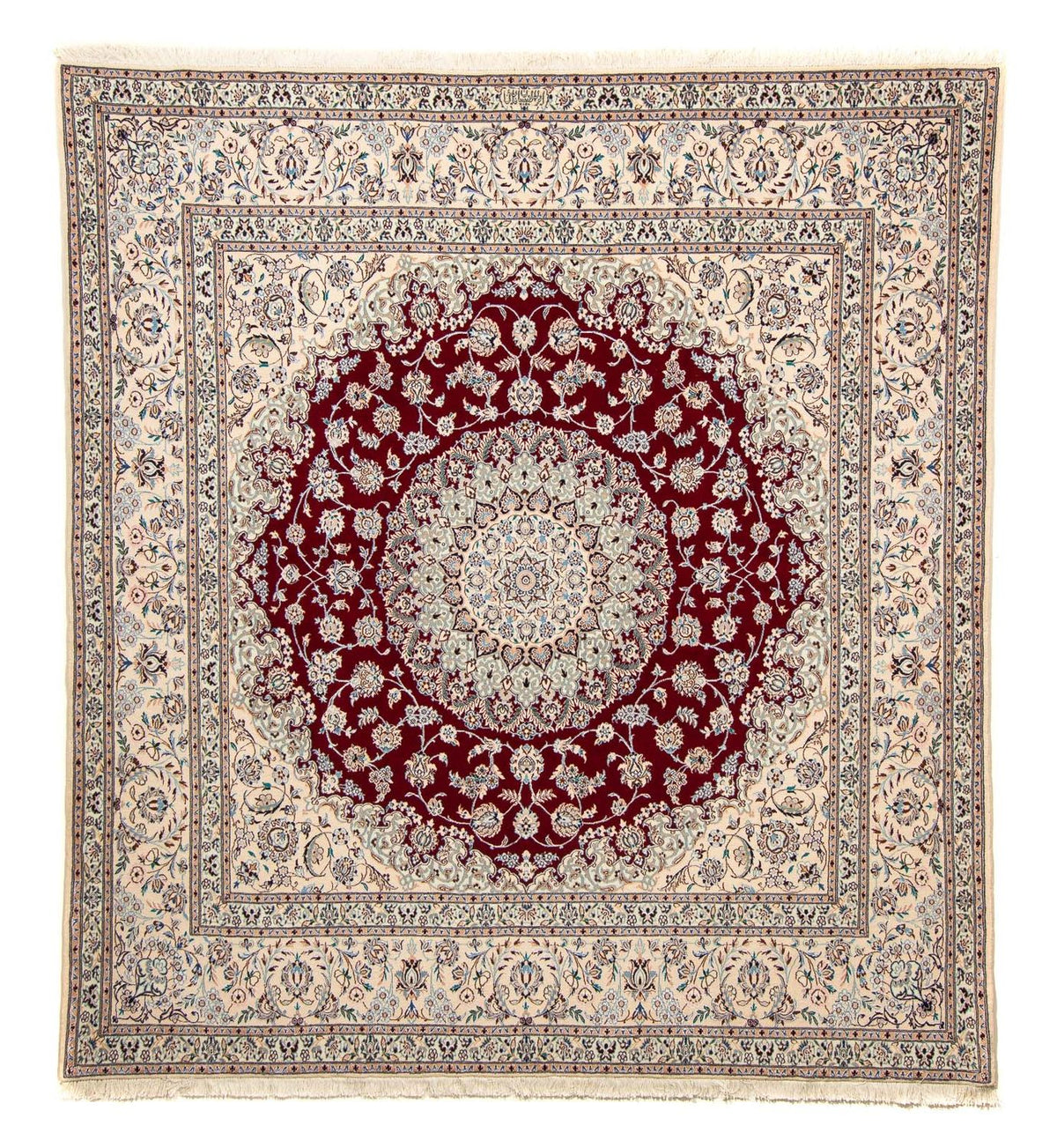 Persisk tæppe - Nain - Premium firkantet - 211 x 200 cm - beige
