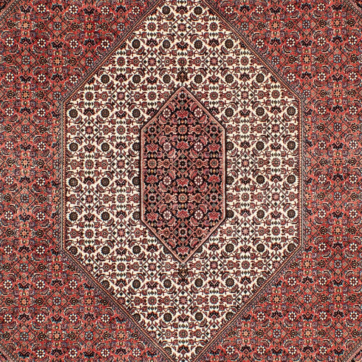 Persisk tæppe - Bijar - 293 x 203 cm - lysrød
