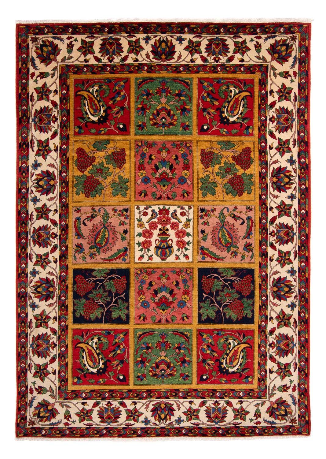 Persisk tæppe - Nomadisk - 338 x 246 cm - mørkerød