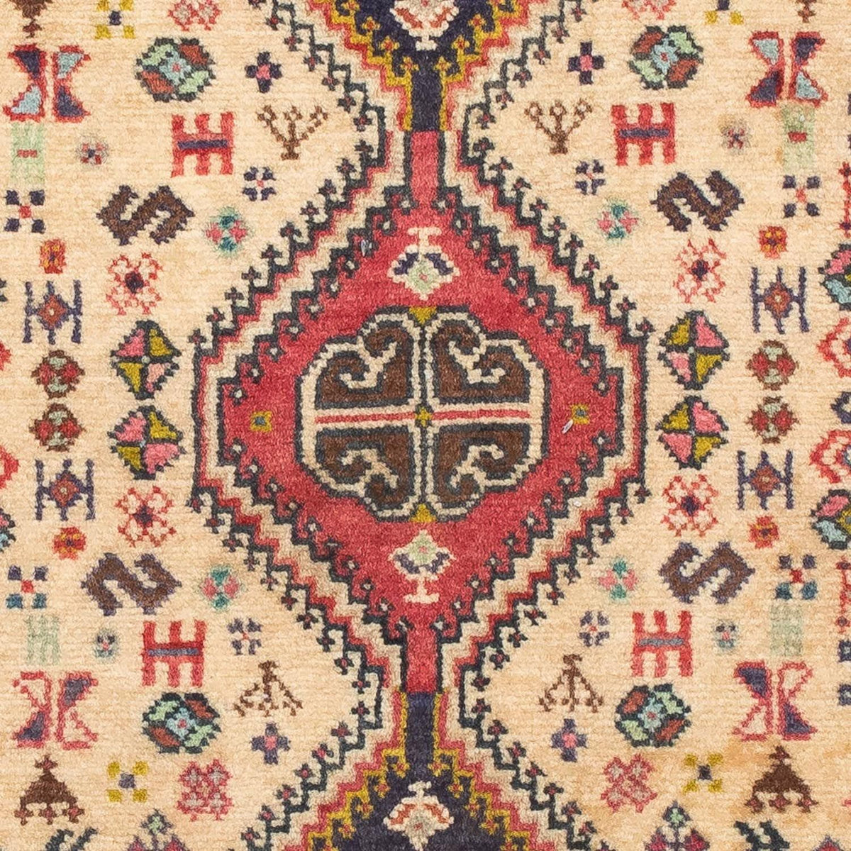 Persisk tæppe - Nomadisk - 124 x 76 cm - lysrød