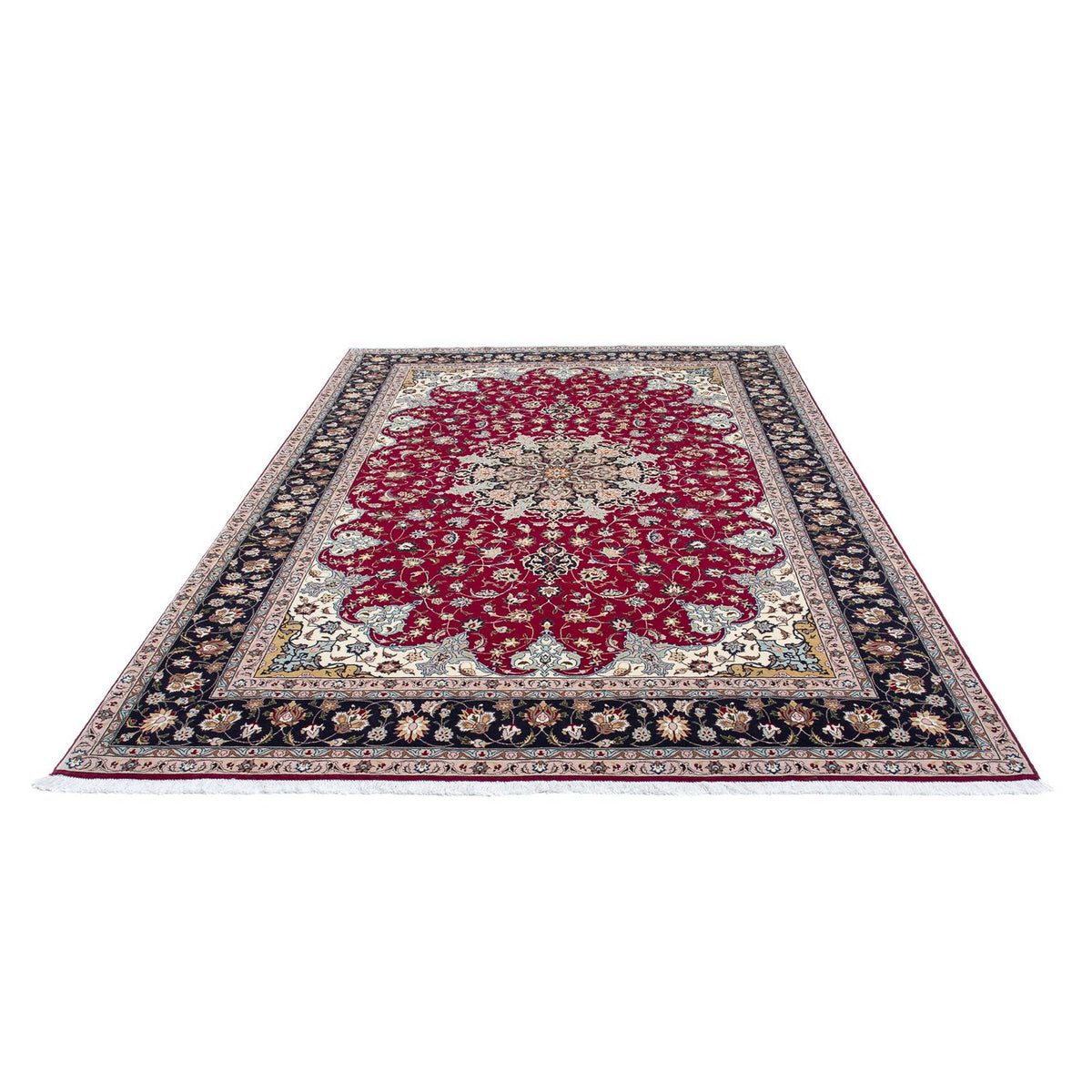 Persisk tæppe - Tabriz - Royal - 307 x 204 cm - mørkerød