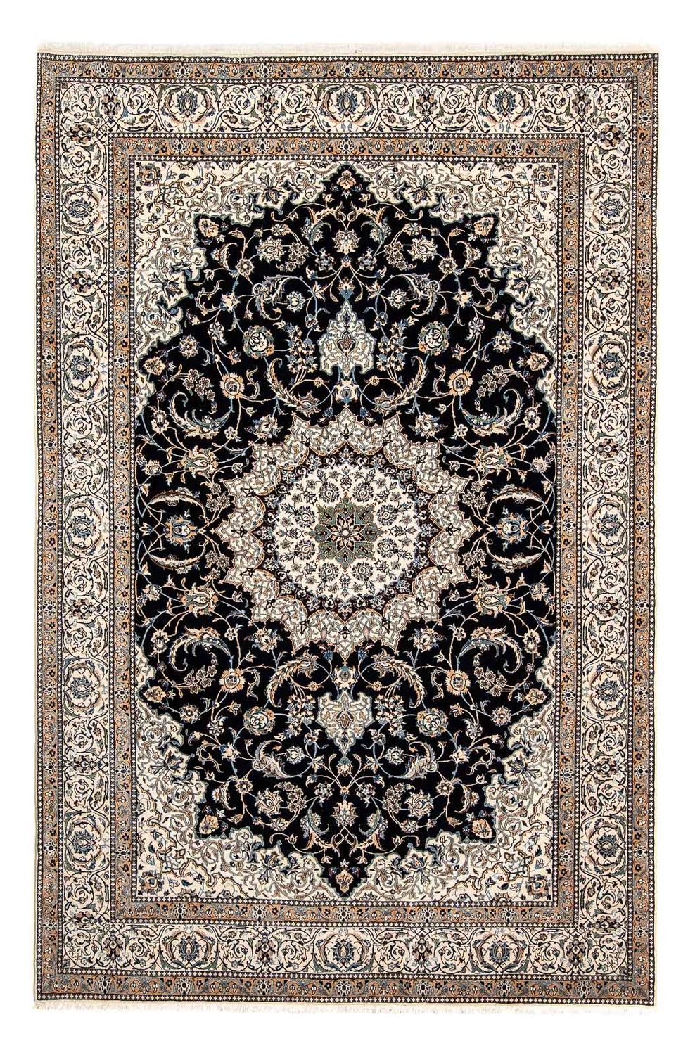 Persisk tæppe - Nain - Premium - 296 x 200 cm - mørkeblå
