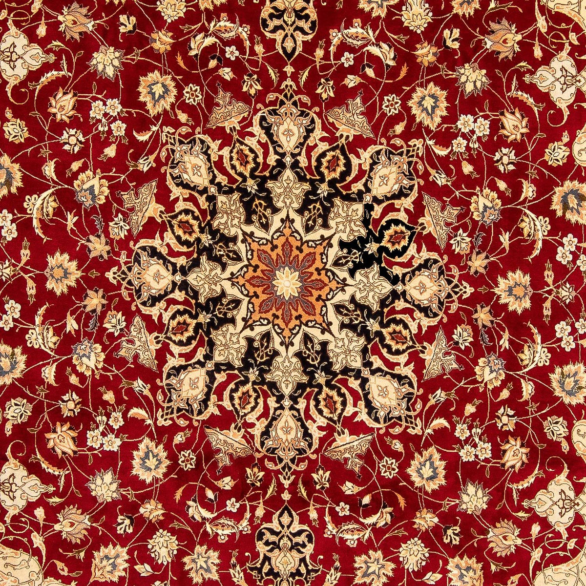 Persisk tæppe - Tabriz - Royal - 343 x 255 cm - mørkerød