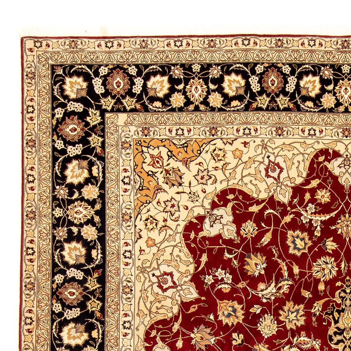Persisk tæppe - Tabriz - Royal - 343 x 255 cm - mørkerød