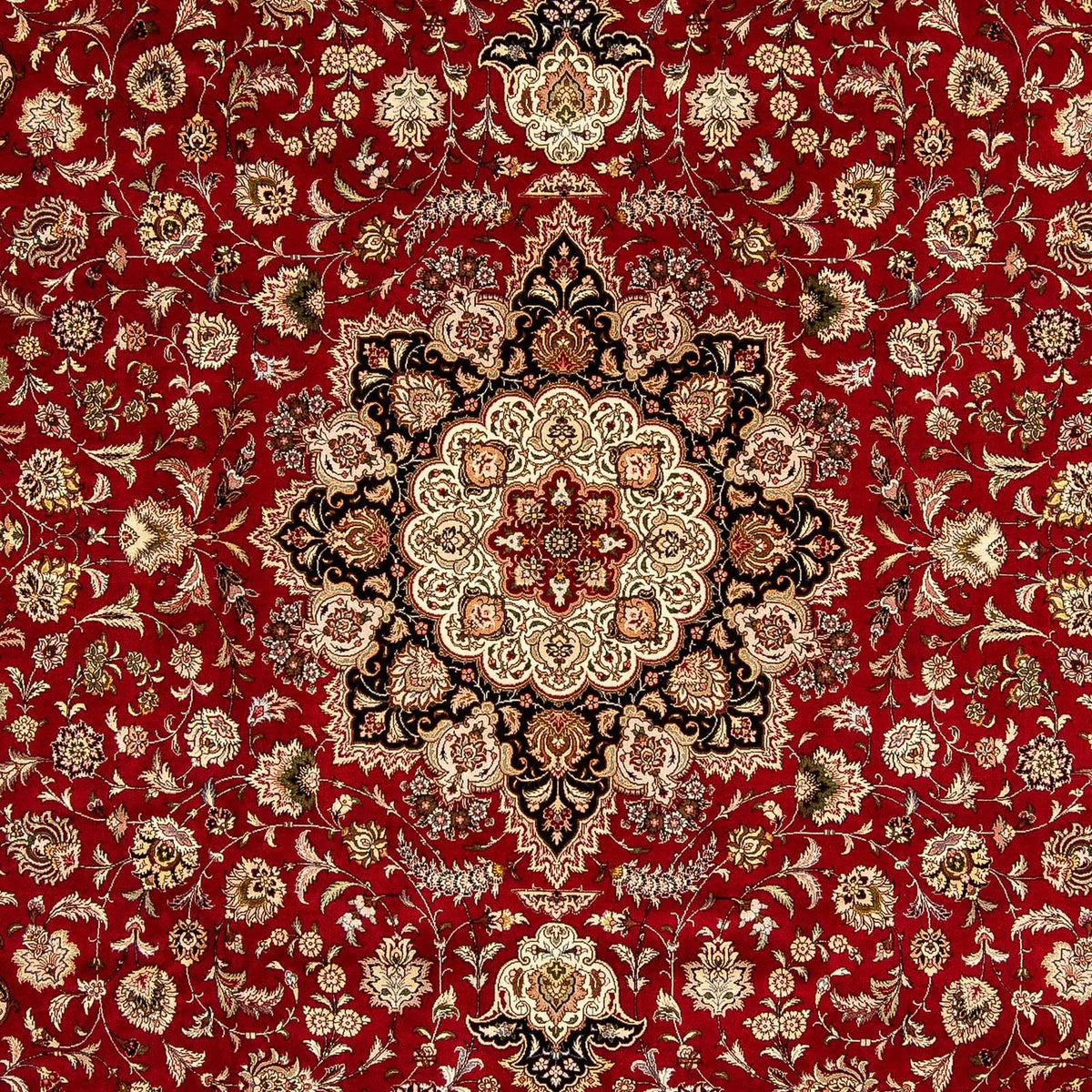 Persisk tæppe - Tabriz - Royal - 352 x 252 cm - mørkerød
