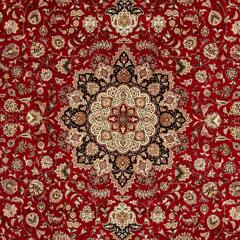 Persisk tæppe - Tabriz - Royal - 352 x 252 cm - mørkerød