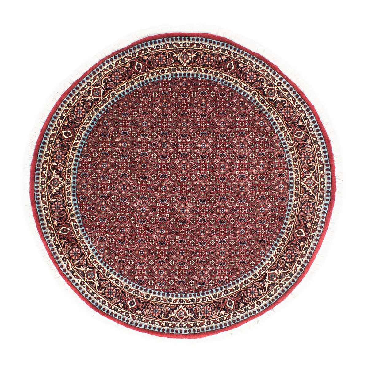 Persisk tæppe - Bijar rundt  - 155 x 155 cm - mørkerød