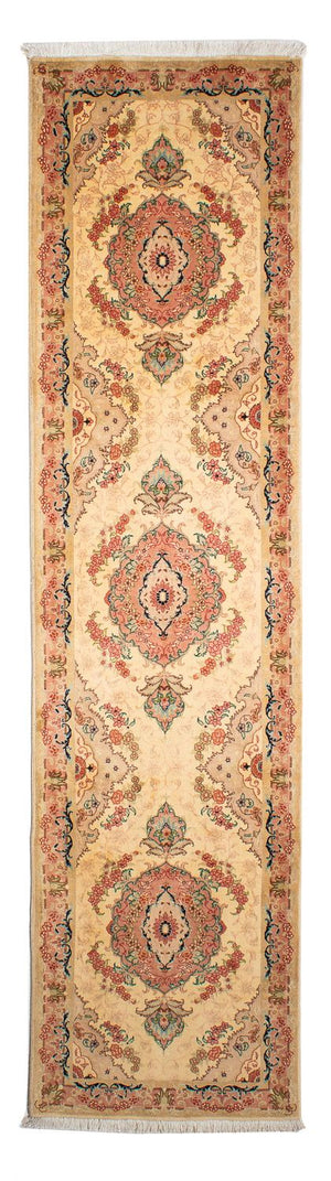 Løber Persisk tæppe - Tabriz - Royal - 295 x 78 cm - lys brun