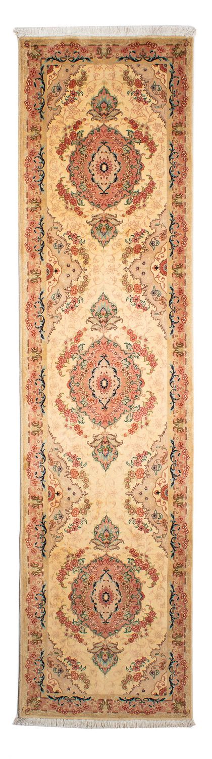 Løber Persisk tæppe - Tabriz - Royal - 295 x 78 cm - lys brun