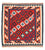 Kelim-tæppe - orientalsk firkantet - 104 x 102 cm - mørkerød