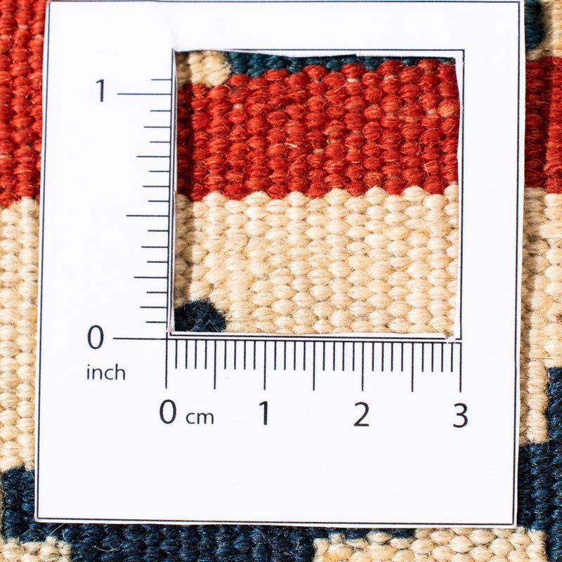 Kelim-tæppe - orientalsk firkantet  - 105 x 103 cm - mørkerød