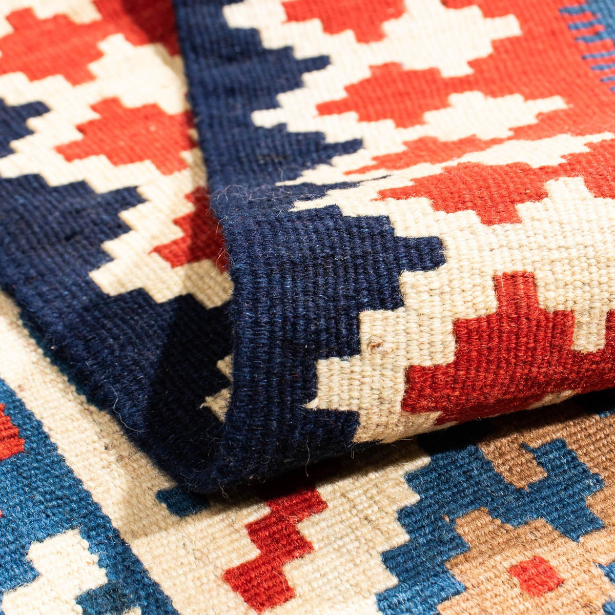 Kelim-tæppe - orientalsk firkantet  - 103 x 100 cm - flerfarvet