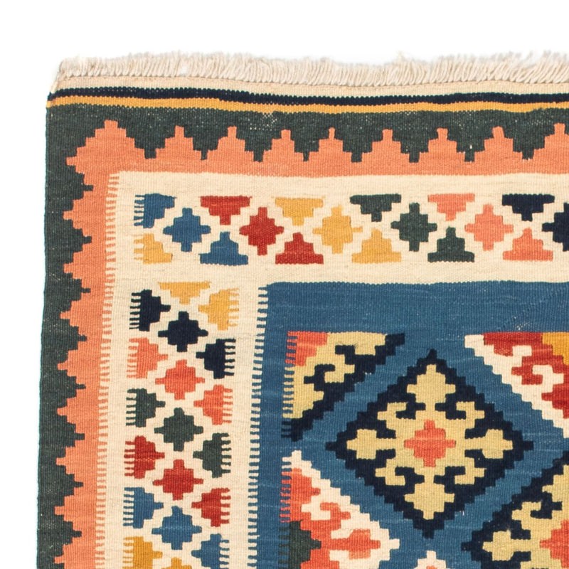 Kelim-tæppe - orientalsk firkantet  - 106 x 102 cm - mørkeblå