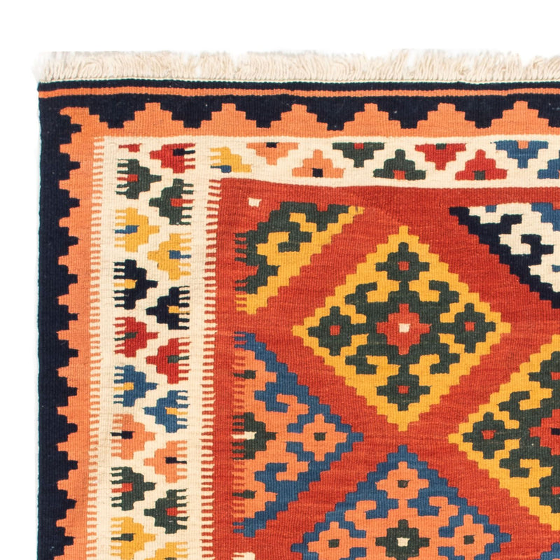 Kelim-tæppe - orientalsk firkantet  - 106 x 104 cm - rød