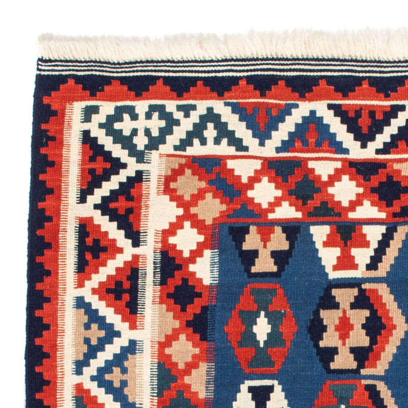 Kelim-tæppe - orientalsk firkantet  - 105 x 105 cm - mørkeblå