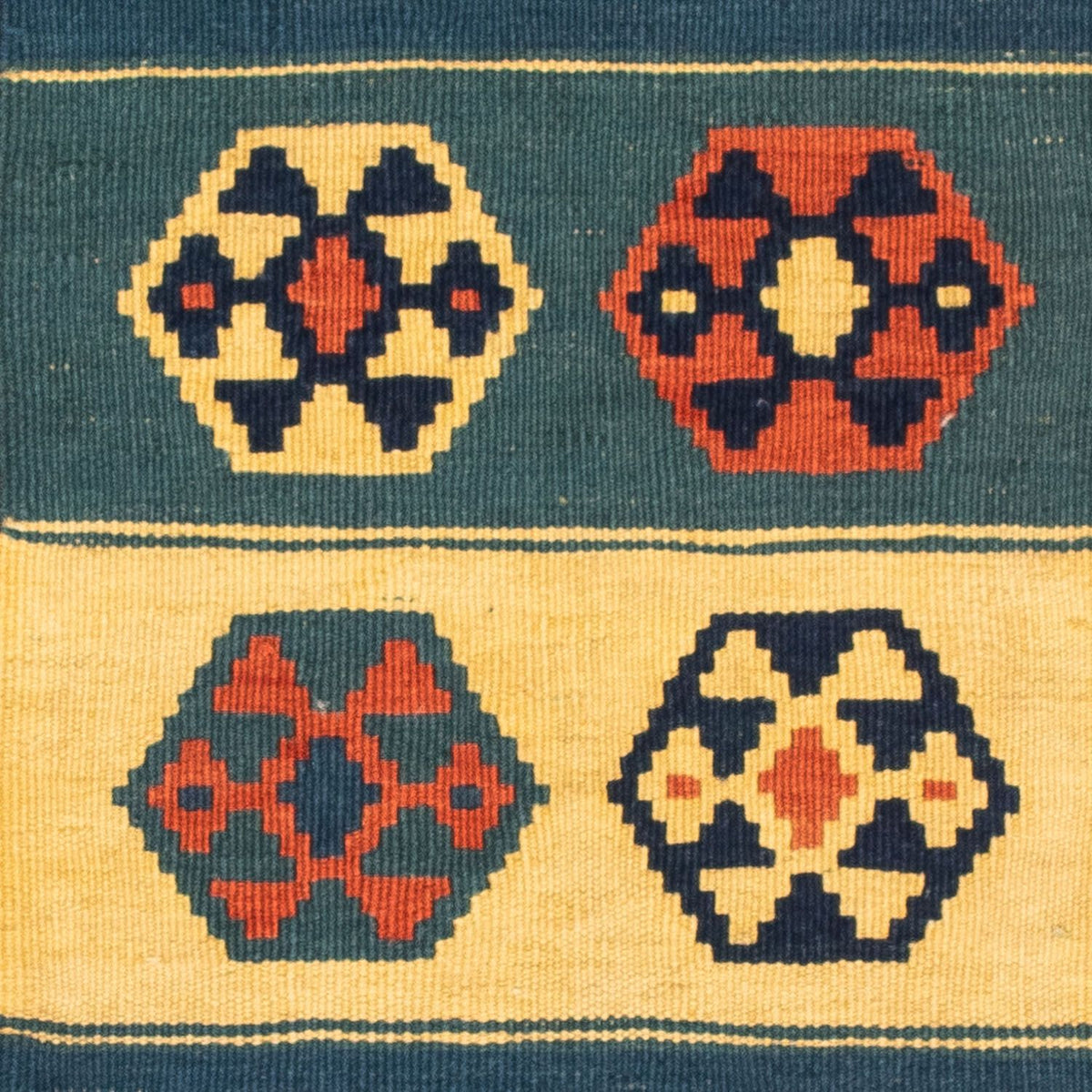 Kelim-tæppe - orientalsk firkantet  - 100 x 100 cm - flerfarvet