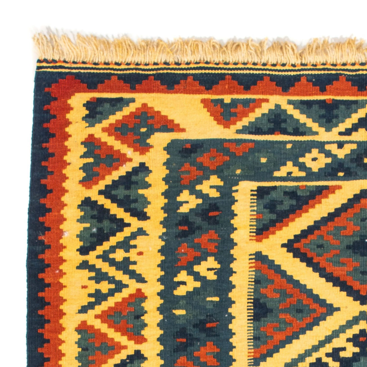 Kelim-tæppe - orientalsk firkantet  - 102 x 101 cm - flerfarvet