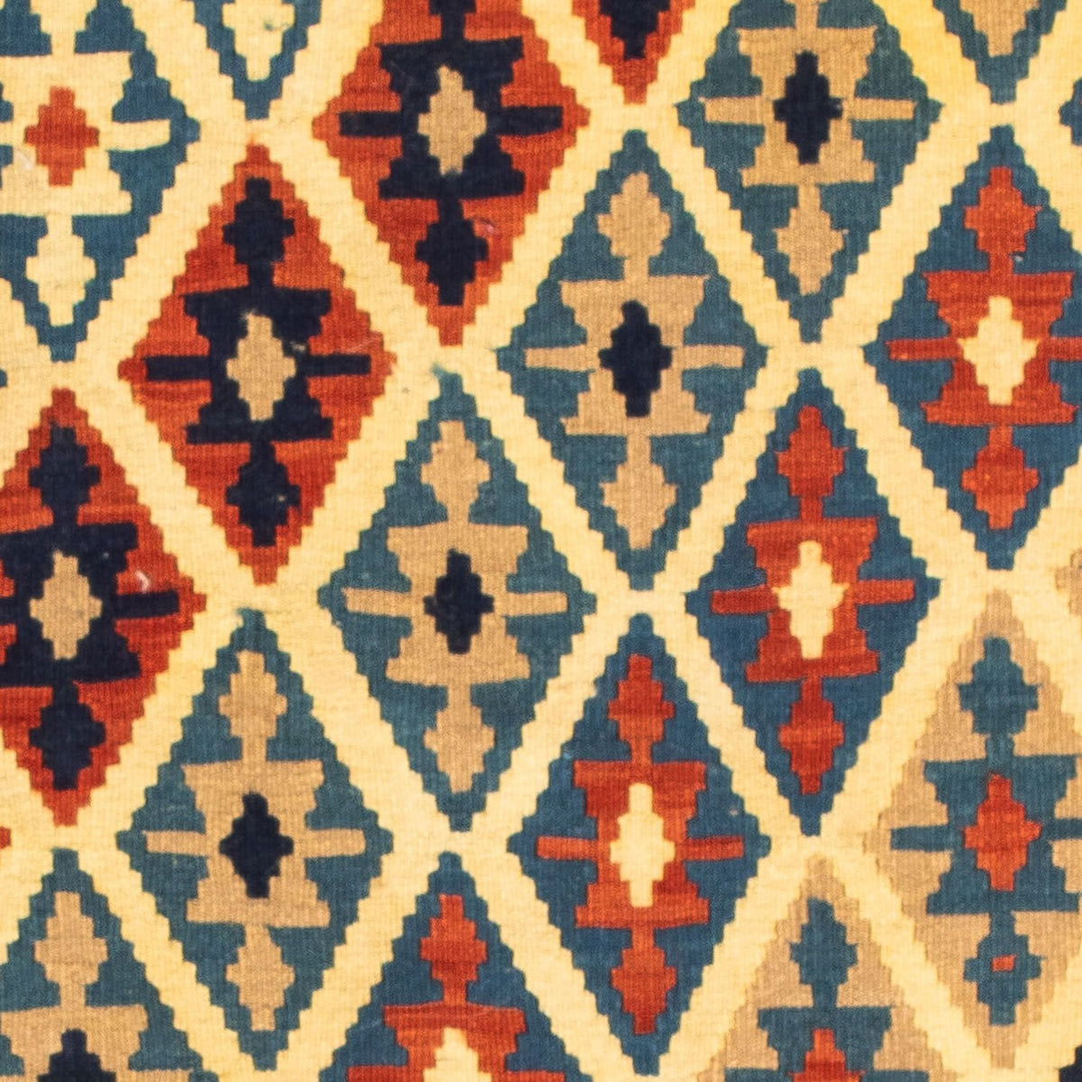 Kelim-tæppe - orientalsk firkantet - 105 x 102 cm - flerfarvet