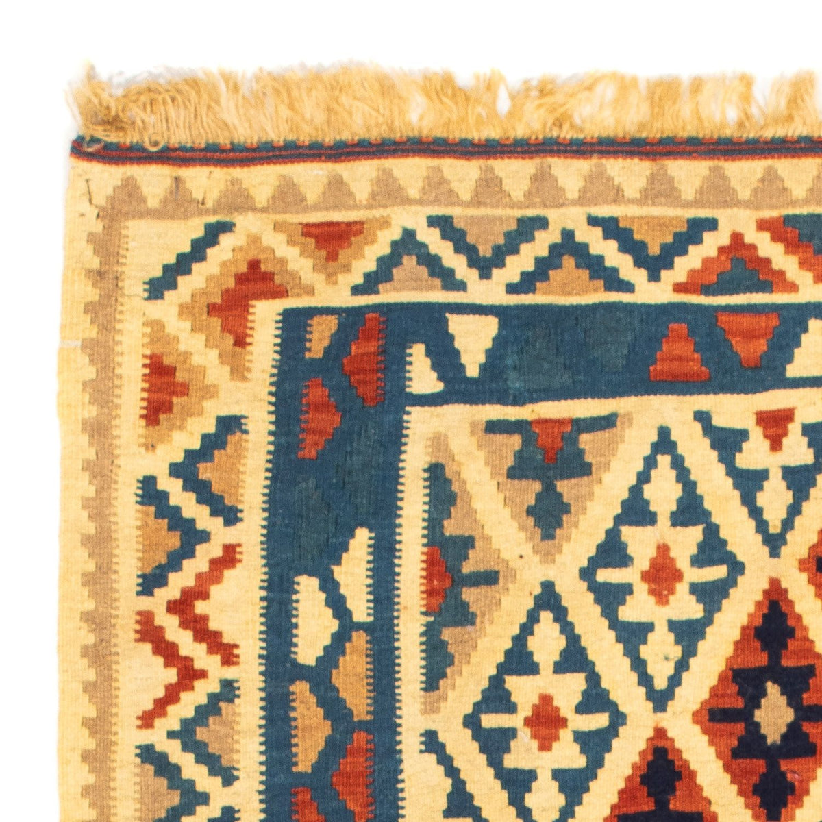 Kelim-tæppe - orientalsk firkantet - 105 x 102 cm - flerfarvet