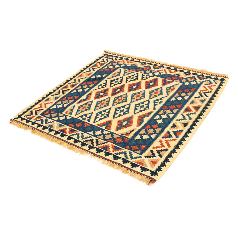 Kelim-tæppe - orientalsk firkantet  - 100 x 100 cm - beige