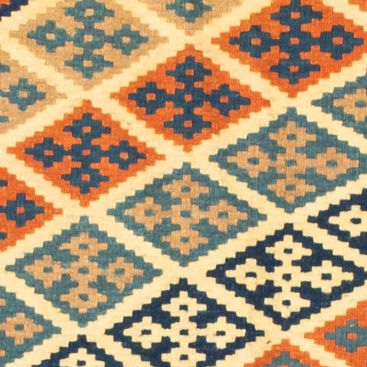 Kelim-tæppe - orientalsk firkantet  - 100 x 98 cm - flerfarvet