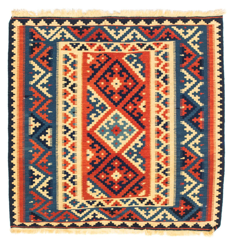Kelim-tæppe - orientalsk firkantet  - 104 x 101 cm - flerfarvet