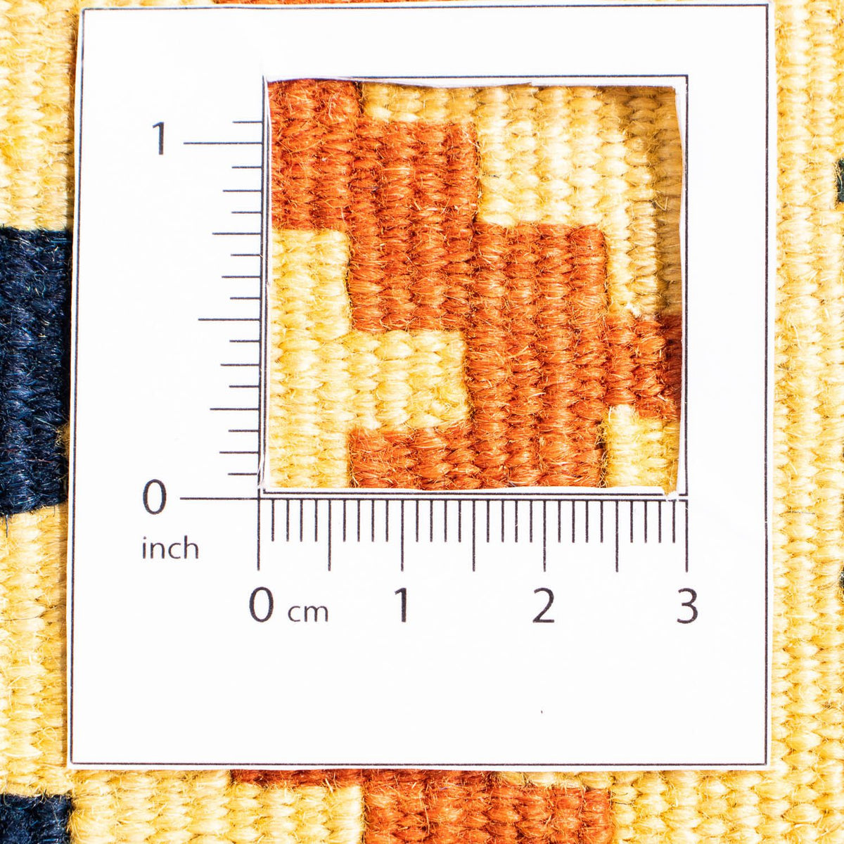 Kelim-tæppe - orientalsk firkantet  - 103 x 100 cm - rust