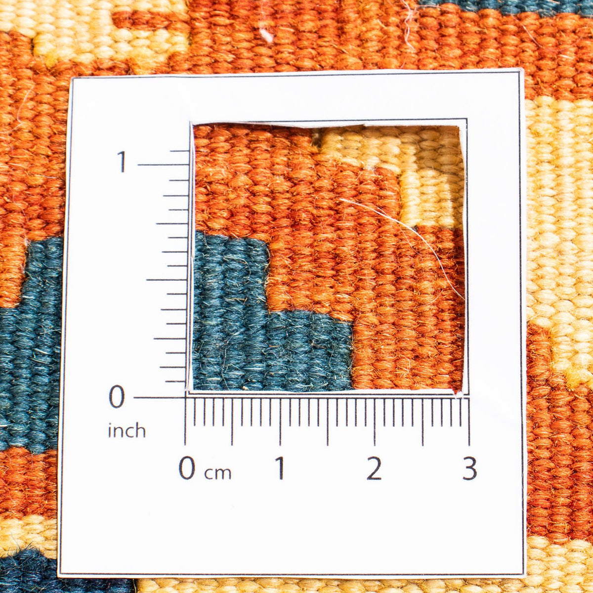 Kelim-tæppe - orientalsk firkantet  - 107 x 100 cm - lys beige