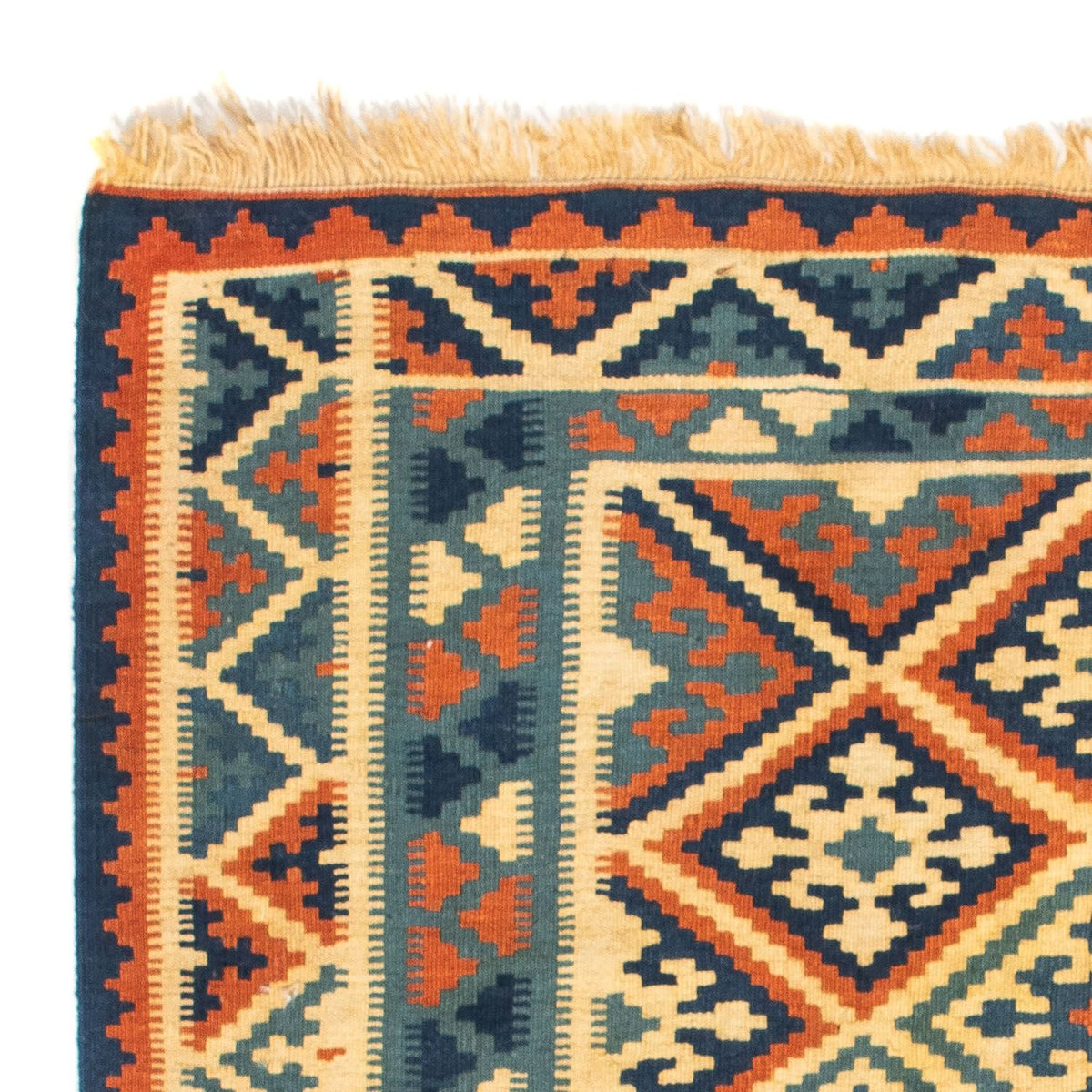 Kelim-tæppe - orientalsk firkantet - 105 x 95 cm - flerfarvet