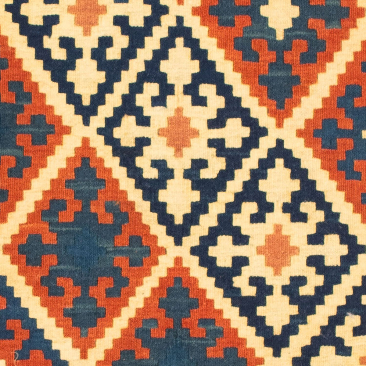 Kelim-tæppe - orientalsk firkantet - 106 x 100 cm - flerfarvet