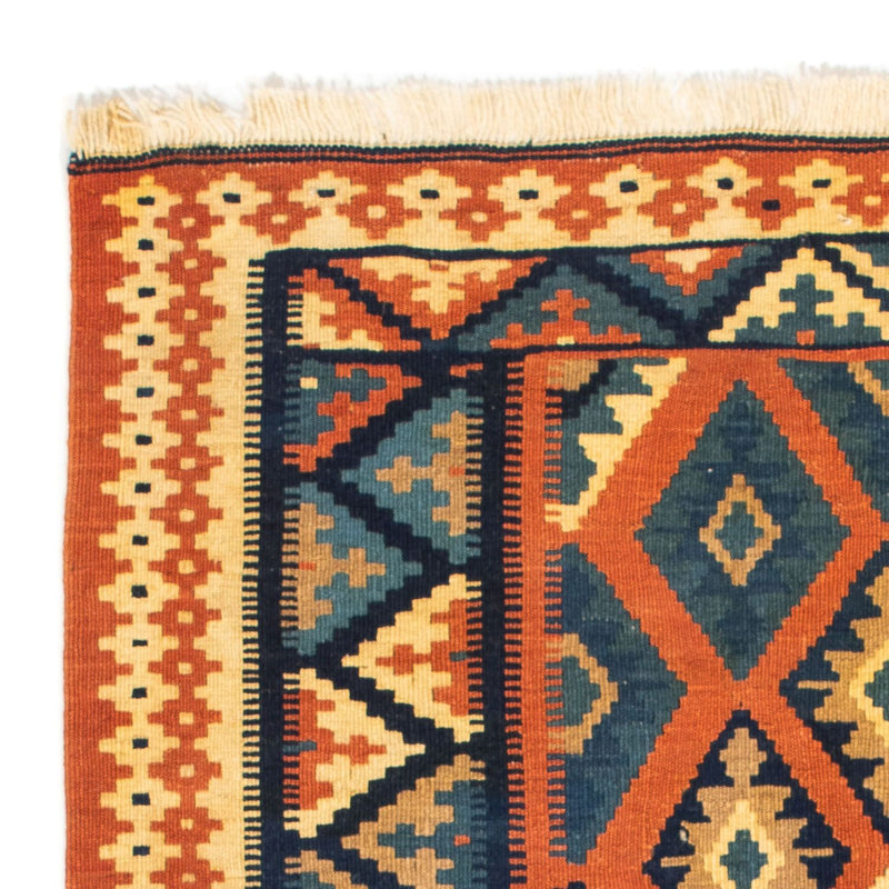 Kelim-tæppe - orientalsk firkantet  - 107 x 100 cm - rust