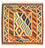 Kelim-tæppe - orientalsk firkantet  - 101 x 99 cm - beige