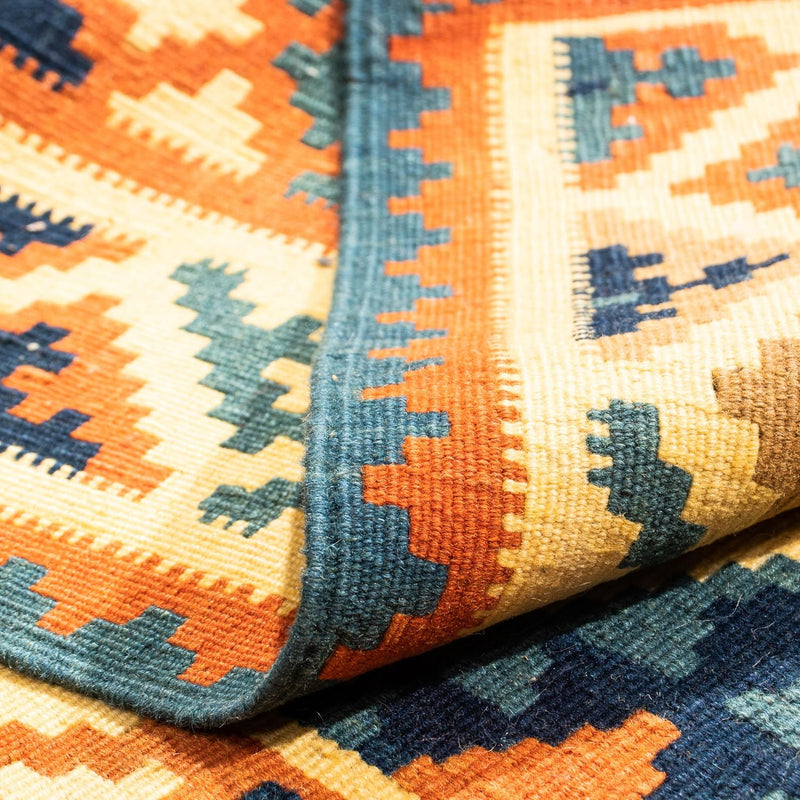 Kelim-tæppe - orientalsk firkantet  - 101 x 99 cm - beige