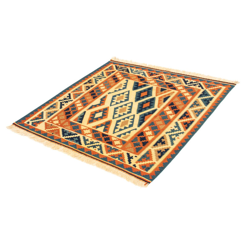 Kelim-tæppe - orientalsk firkantet  - 101 x 99 cm - beige