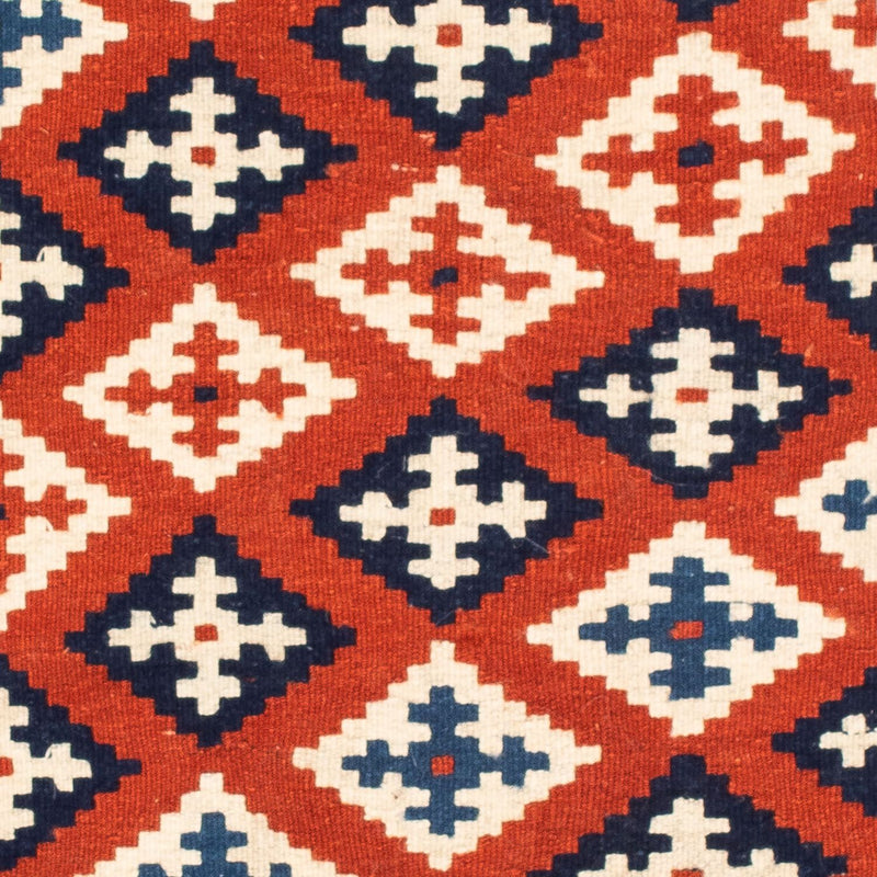 Kelim-tæppe - orientalsk firkantet  - 103 x 100 cm - mørkeblå